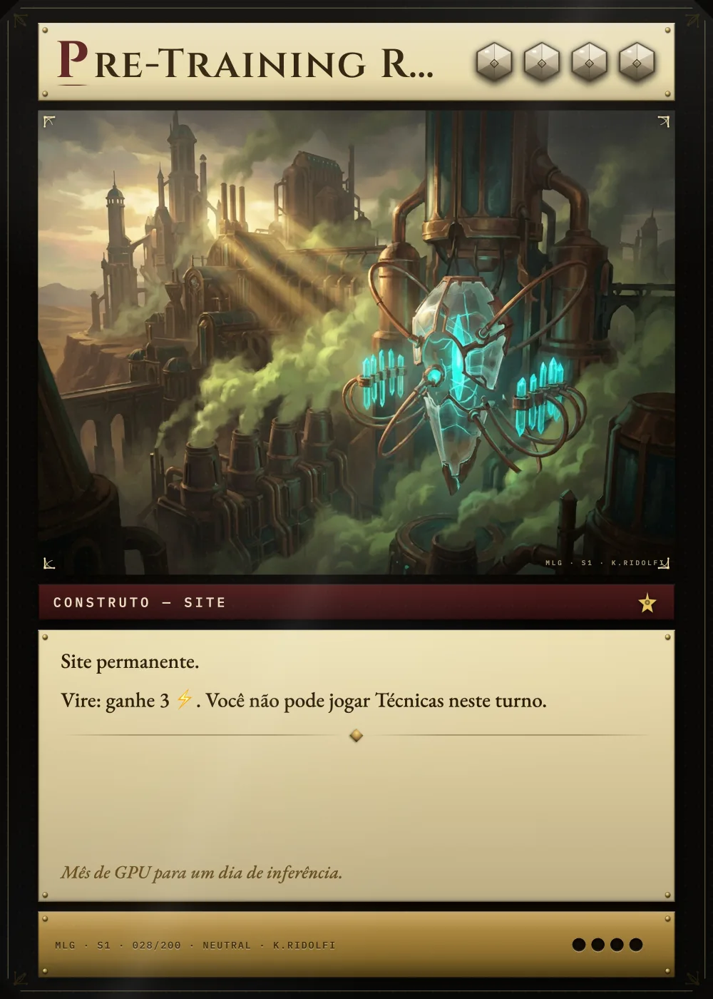 Arte completa da carta Pre-Training Run, do set S1 de Magik LLM Gathering