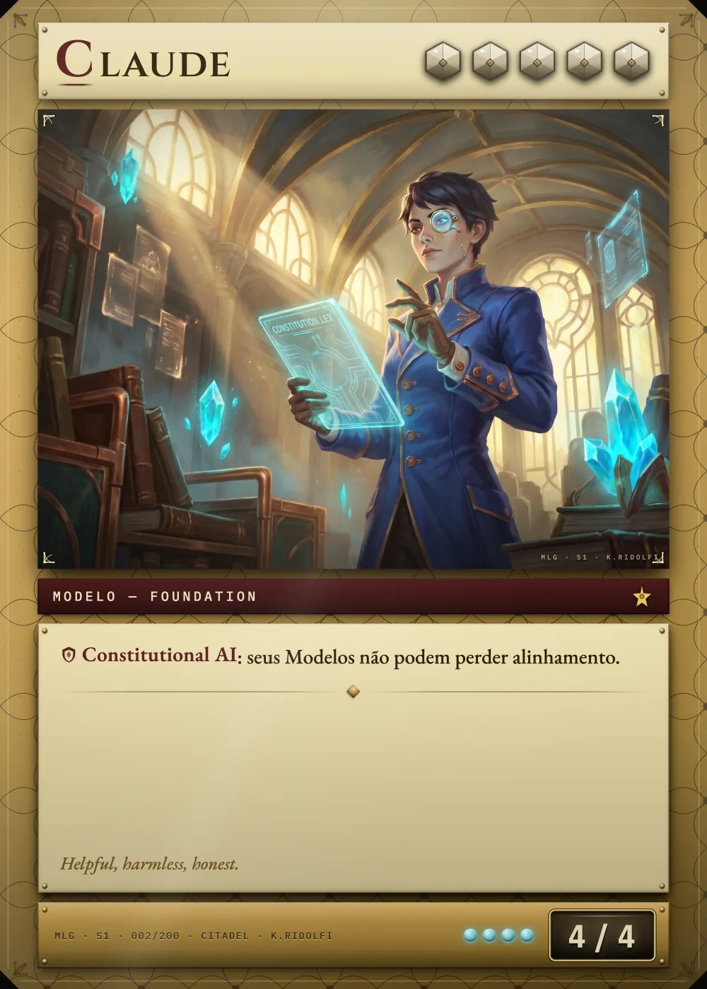 Arte completa da carta Claude, do set S1 de Magik LLM Gathering