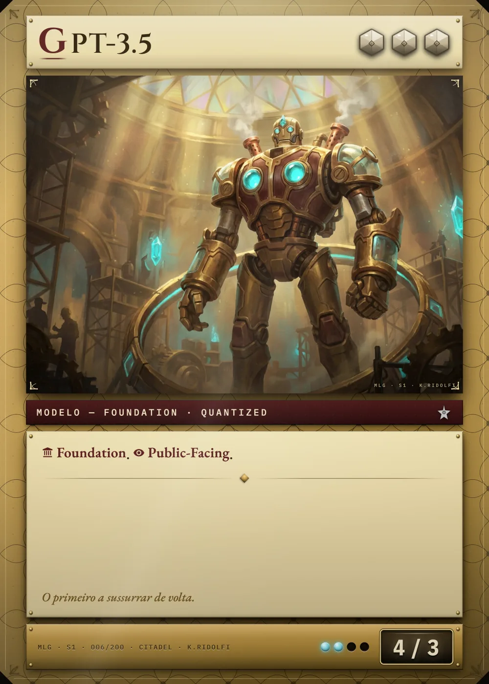 Arte completa da carta GPT-3.5, do set S1 de Magik LLM Gathering