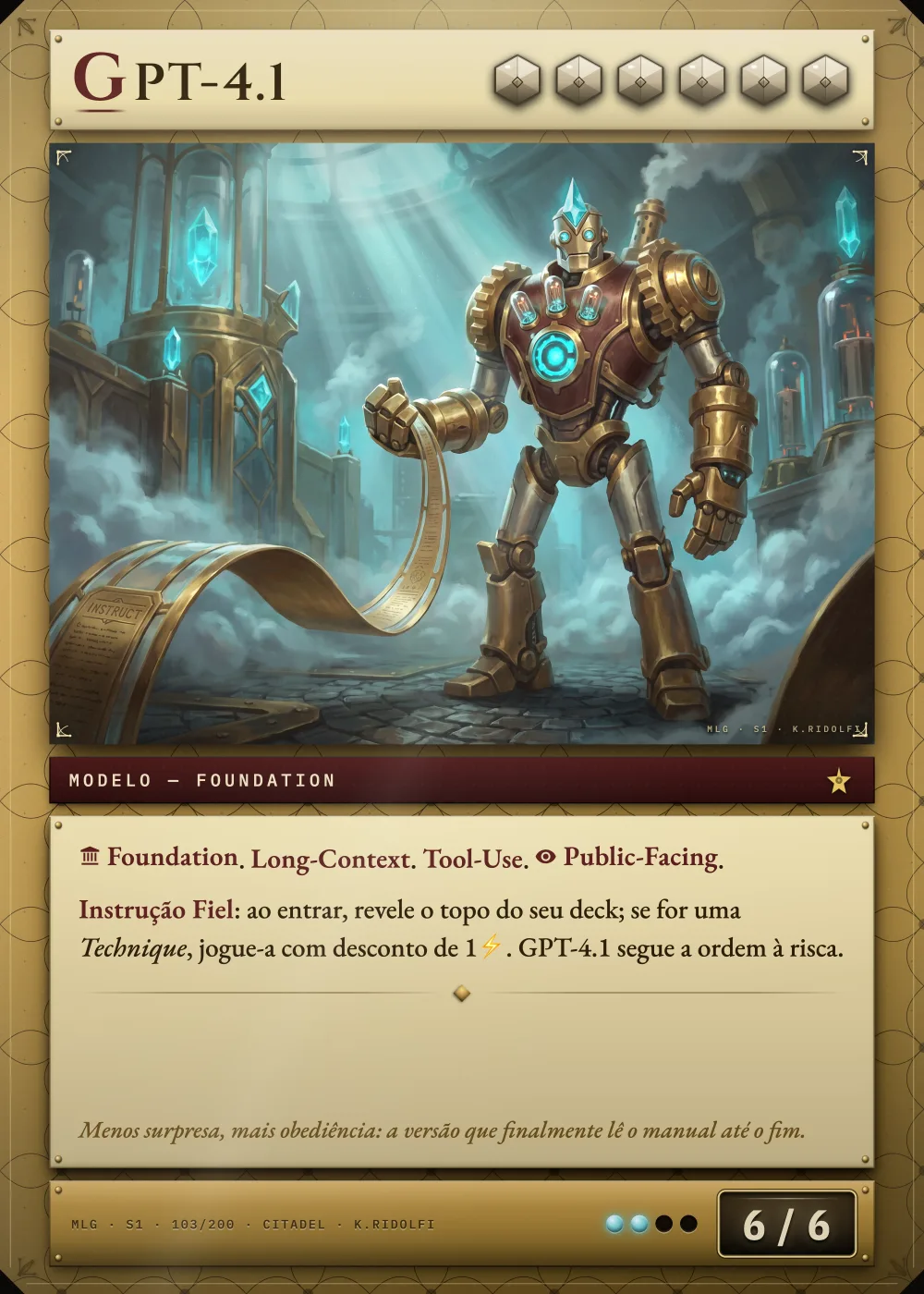 Arte completa da carta GPT-4.1, do set S1 de Magik LLM Gathering