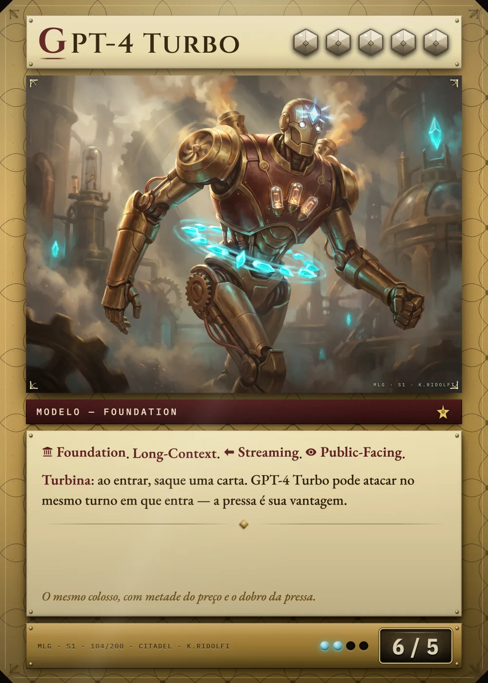 Arte completa da carta GPT-4 Turbo, do set S1 de Magik LLM Gathering