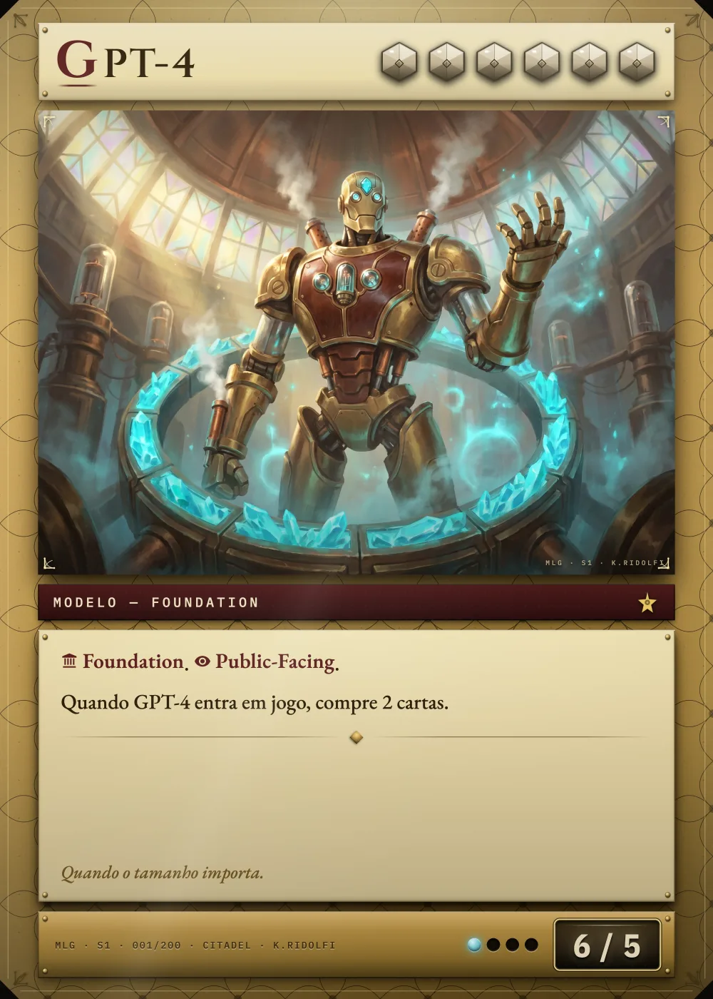 Arte completa da carta GPT-4, do set S1 de Magik LLM Gathering