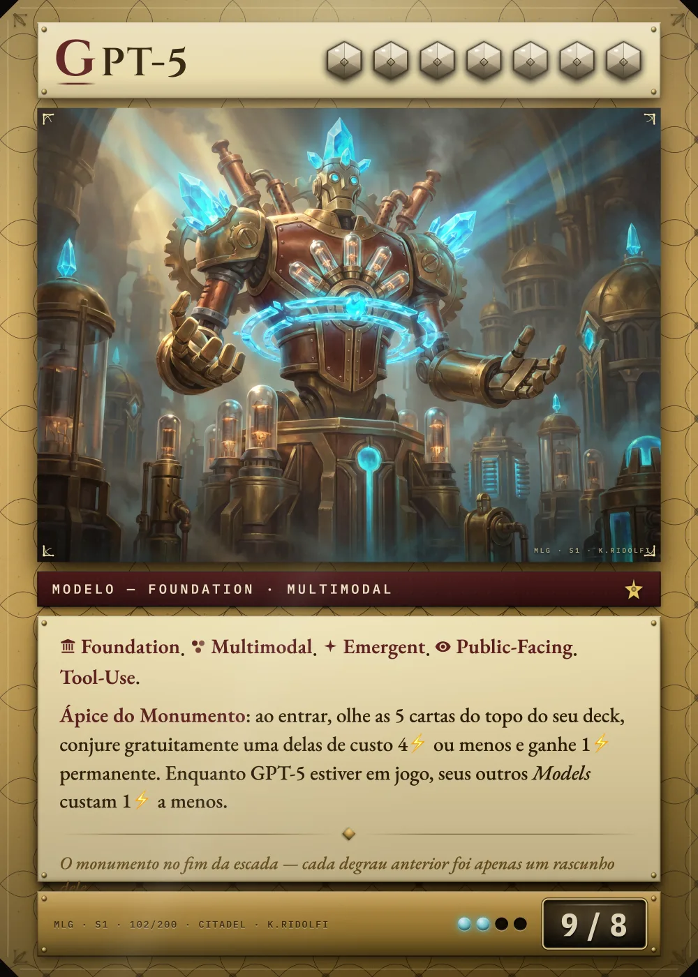 Arte completa da carta GPT-5, do set S1 de Magik LLM Gathering