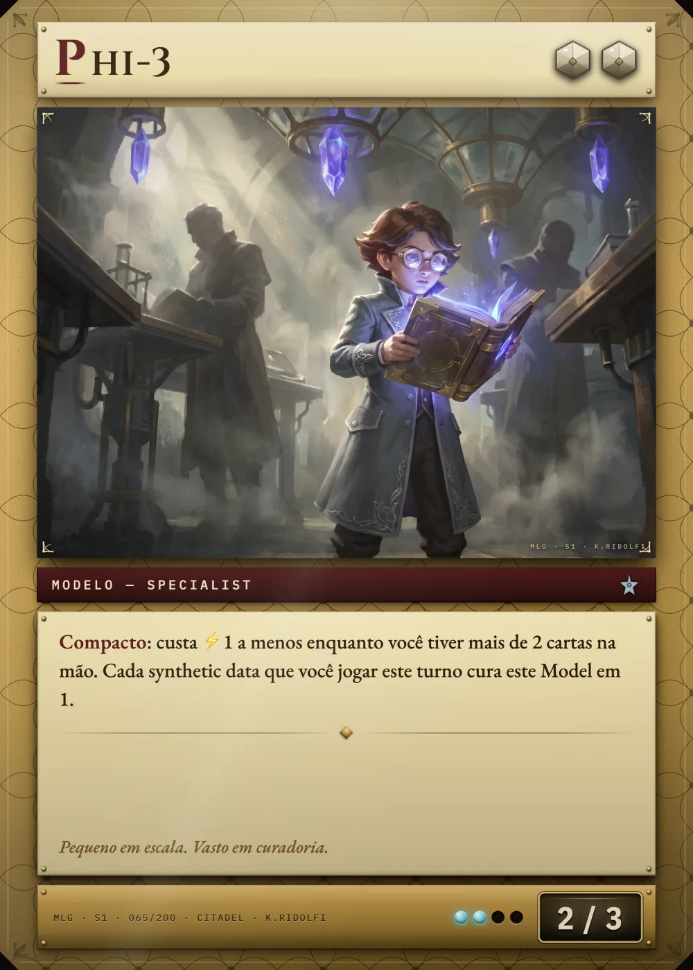 Arte completa da carta Phi-3, do set S1 de Magik LLM Gathering