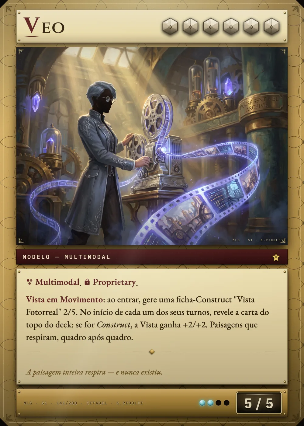 Arte completa da carta Veo, do set S1 de Magik LLM Gathering