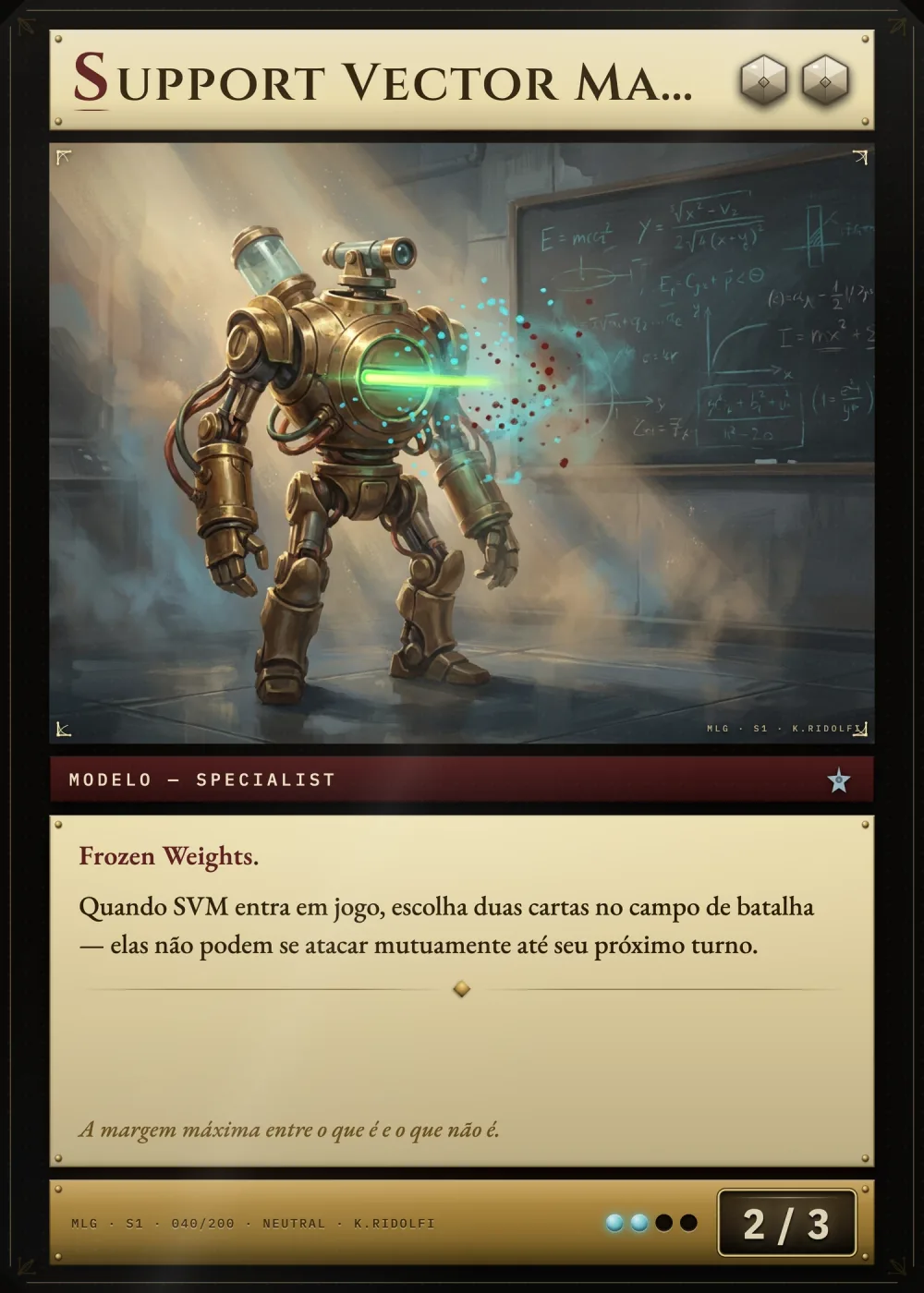 Arte completa da carta Support Vector Machine, do set S1 de Magik LLM Gathering