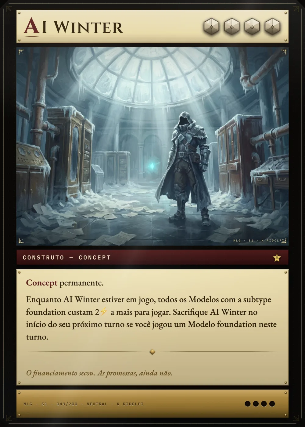 Arte completa da carta AI Winter, do set S1 de Magik LLM Gathering