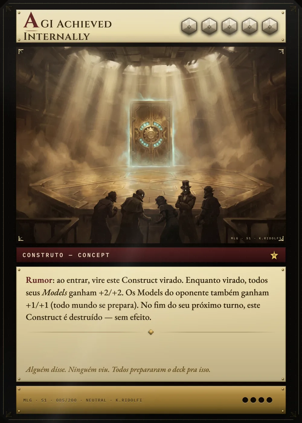 Arte completa da carta AGI Achieved Internally, do set S1 de Magik LLM Gathering
