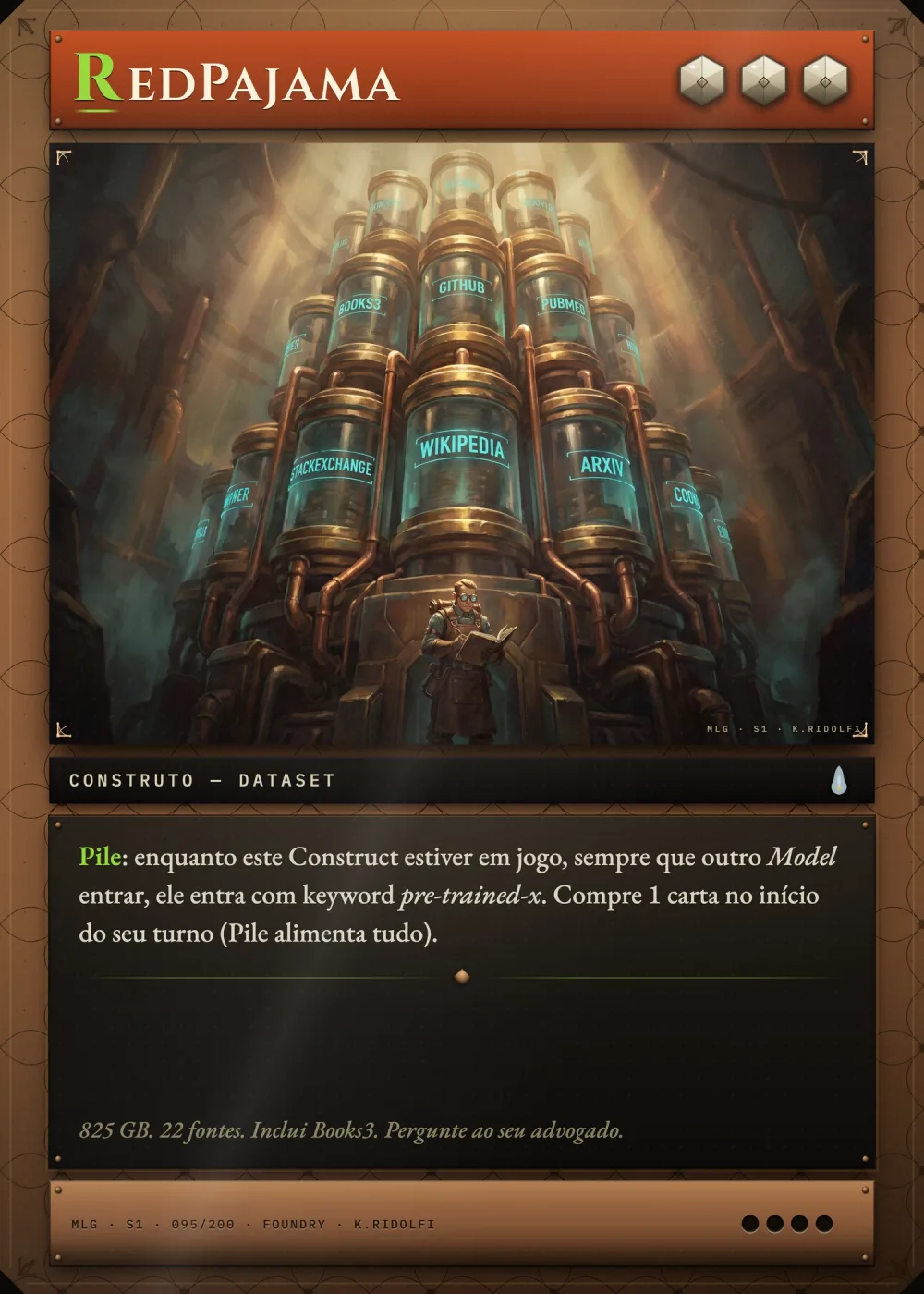 Arte completa da carta RedPajama, do set S1 de Magik LLM Gathering