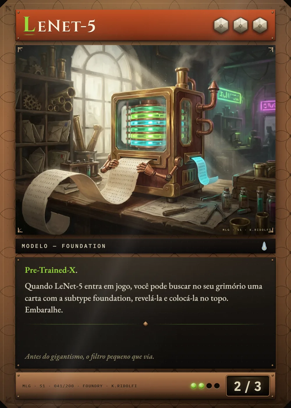 Arte completa da carta LeNet-5, do set S1 de Magik LLM Gathering