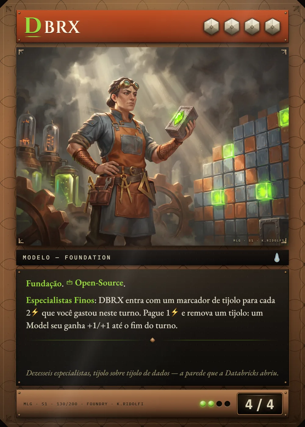 Arte completa da carta DBRX, do set S1 de Magik LLM Gathering