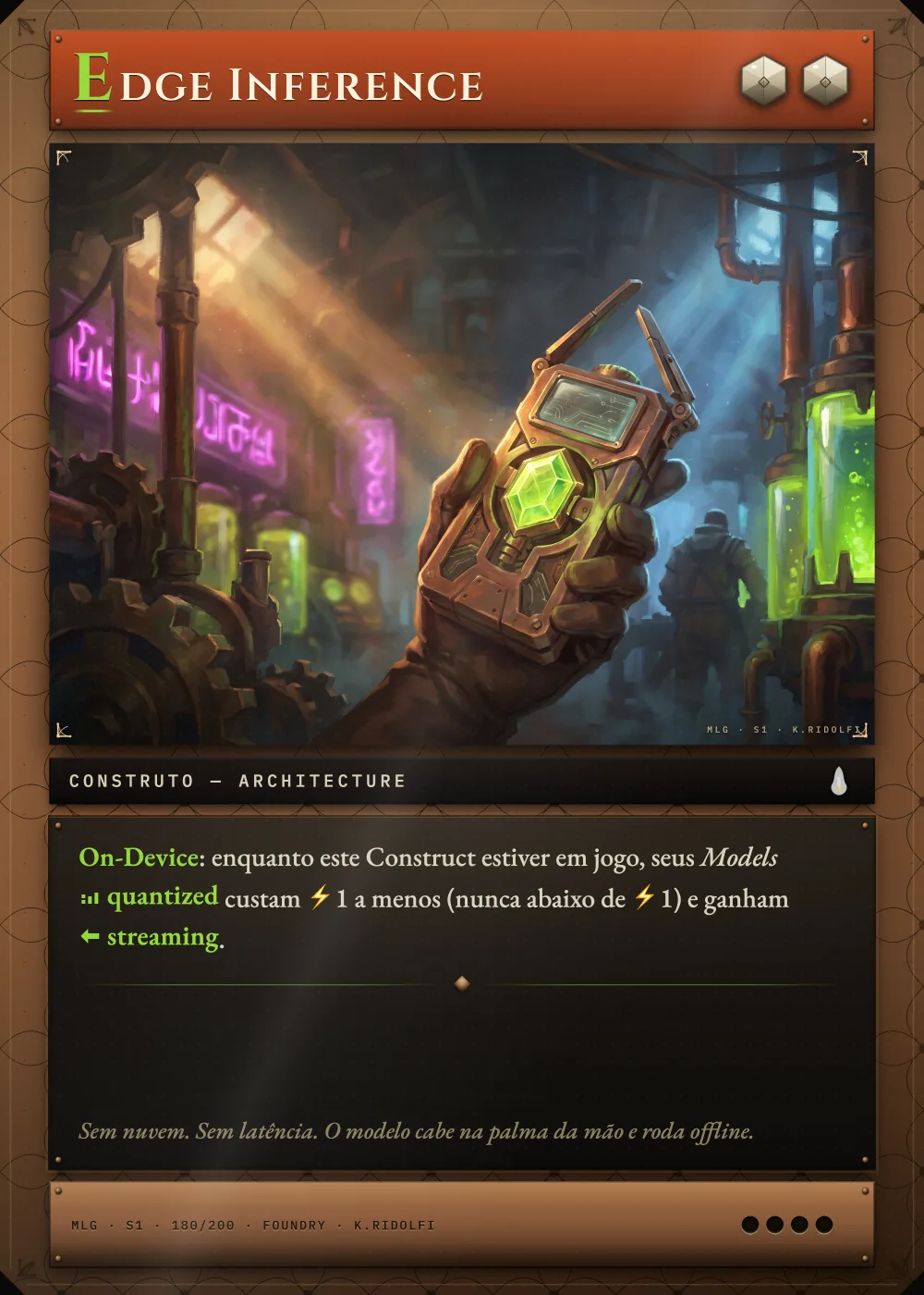 Arte completa da carta Edge Inference, do set S1 de Magik LLM Gathering