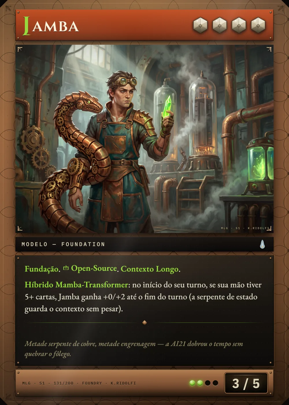 Arte completa da carta Jamba, do set S1 de Magik LLM Gathering