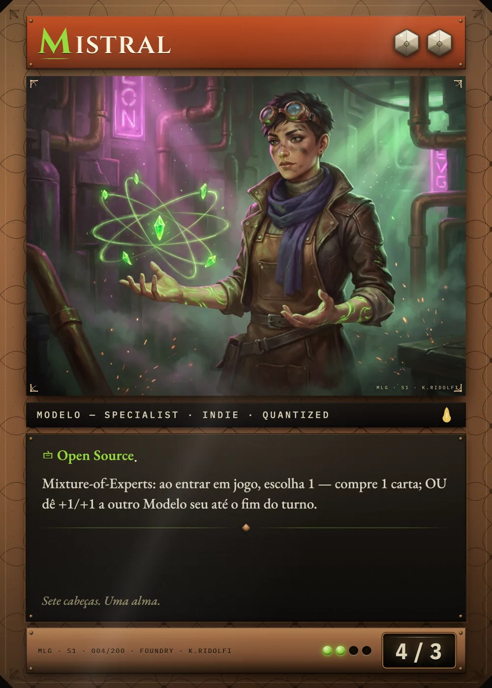 Arte completa da carta Mistral, do set S1 de Magik LLM Gathering