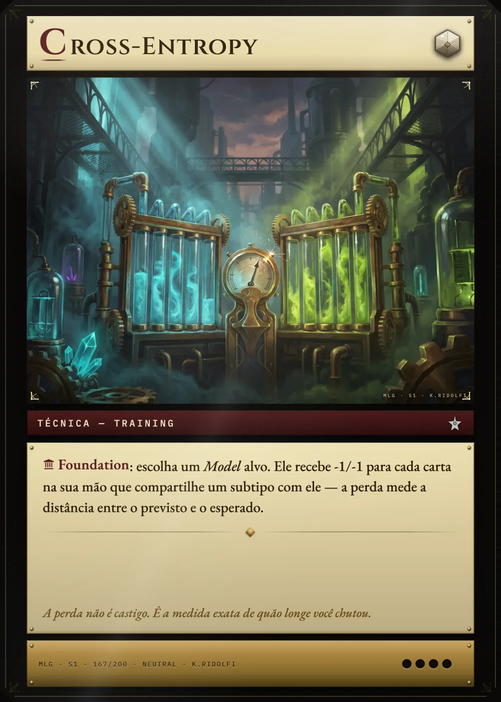 Arte completa da carta Cross-Entropy, do set S1 de Magik LLM Gathering