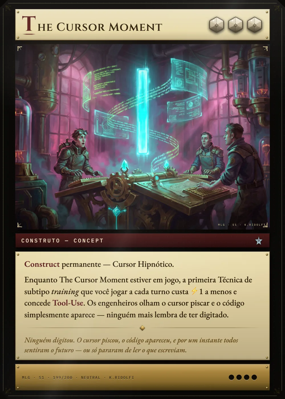 Arte completa da carta The Cursor Moment, do set S1 de Magik LLM Gathering