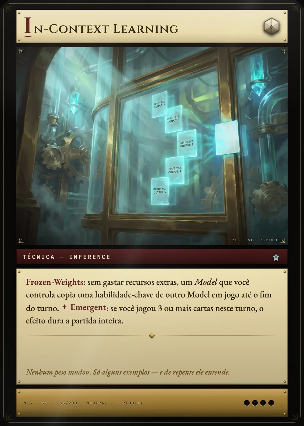 Arte completa da carta In-Context Learning, do set S1 de Magik LLM Gathering