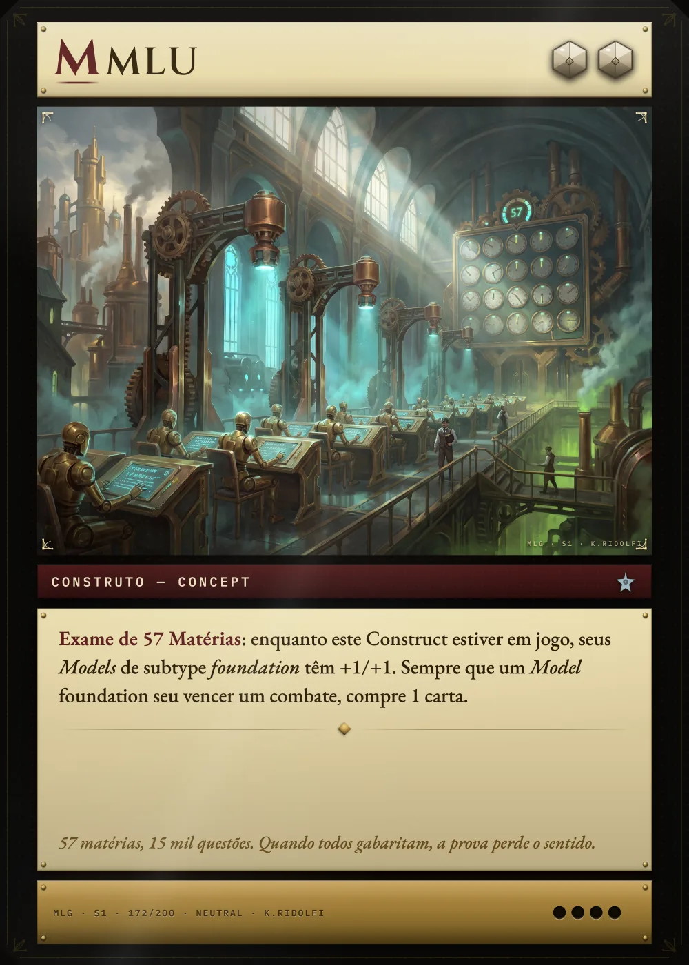 Arte completa da carta MMLU, do set S1 de Magik LLM Gathering