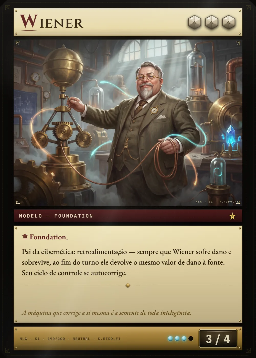Arte completa da carta Norbert Wiener, do set S1 de Magik LLM Gathering
