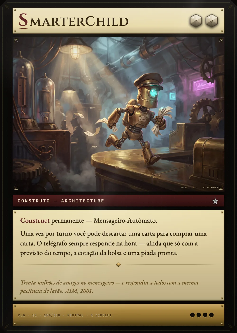 Arte completa da carta SmarterChild, do set S1 de Magik LLM Gathering