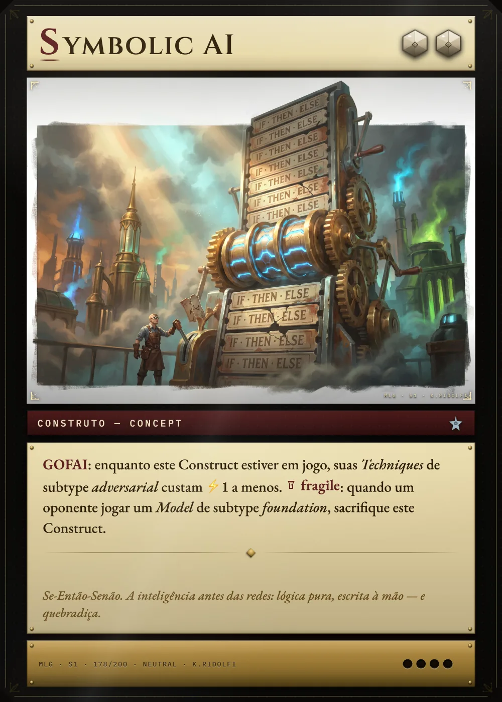 Arte completa da carta Symbolic AI, do set S1 de Magik LLM Gathering