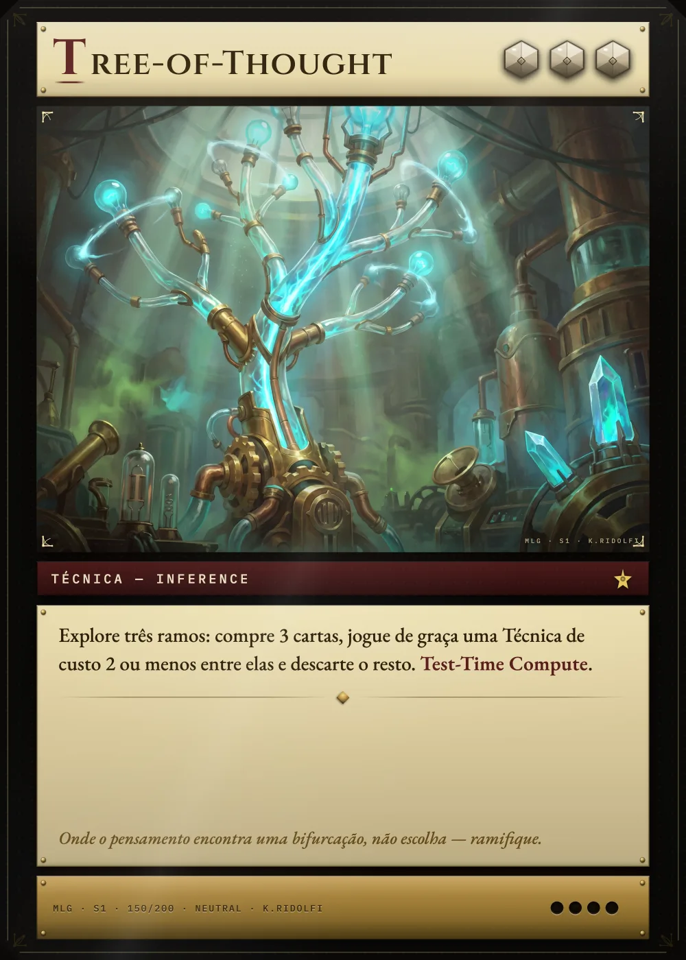 Arte completa da carta Tree-of-Thought, do set S1 de Magik LLM Gathering
