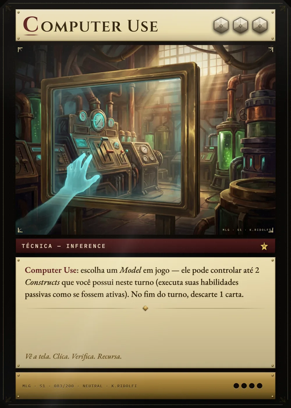 Arte completa da carta Computer Use, do set S1 de Magik LLM Gathering